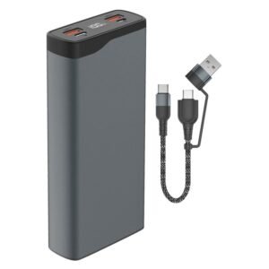 4Smarts VoltHub Pro 20.000 mAh powerbank, 22.5W USB-C PD og QC 3.0, Gunmetal