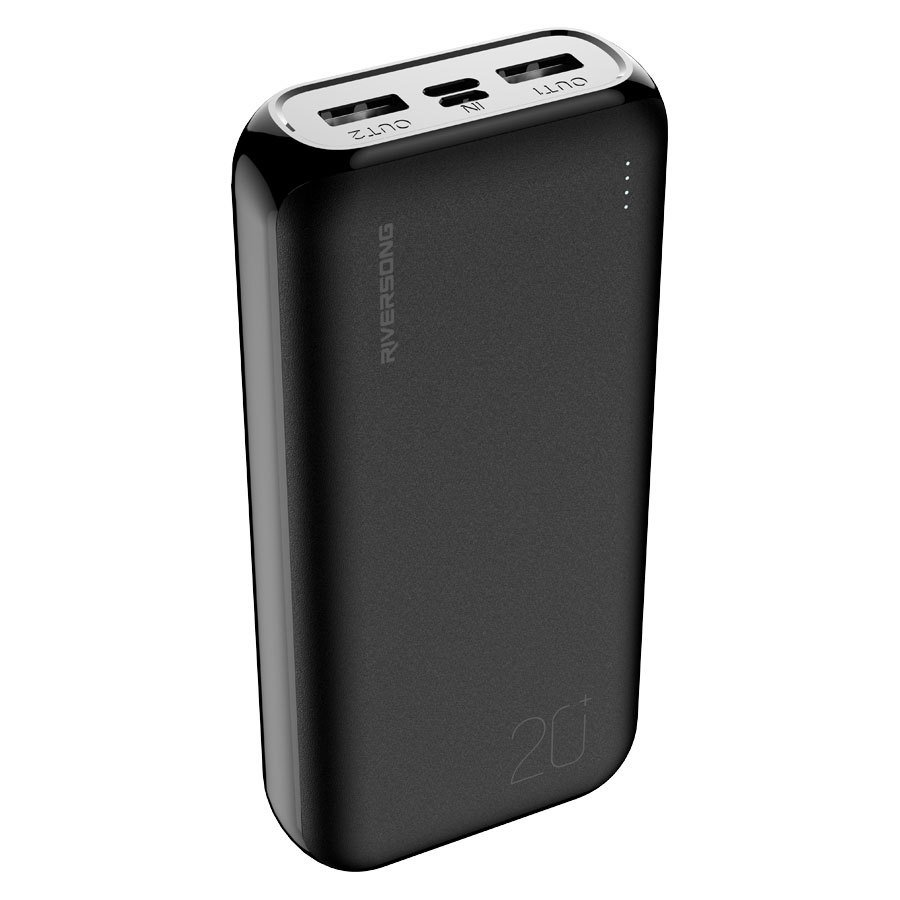 Riversong Vision SE 20 Pro, 20.000 mAh 20W USB-C PD powerbank, Sort