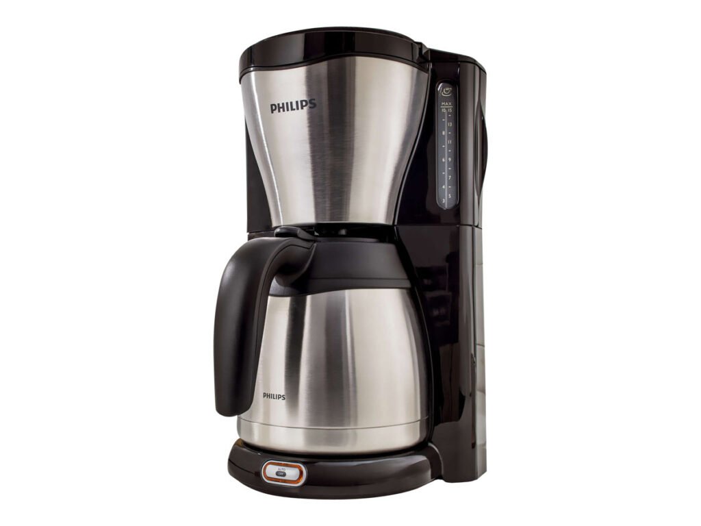 Philips Café Gaia Collection Kaffemaskine I Metal Med Termokande, Filter Kaffemaskine, 1,2 L, Malet Kaffe, 1000 W, Sort